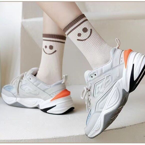 Women's 5 Pairs Cute Smiley Face Crew Socks, Comfy Daily All Season Socks - Picture 12 of 13